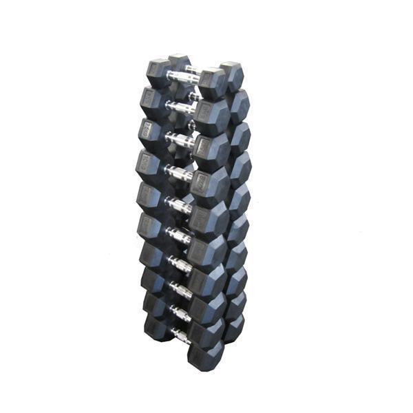 10kg To 40kg Rubber Hex Dumbbells - 10 Pairs (package Price 