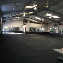 Load image into Gallery viewer, 12 x Commercial Rubber Gym Flooring Black with Blue fleck (Package) - DIY
